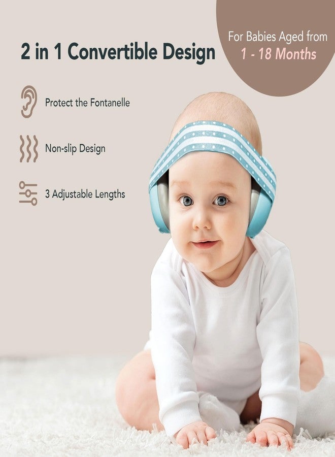 موني بيبي سماعات أذن للأطفال من موني بيبي، 2 في 1، لحماية الأذن، مريحة ومانعة للضوضاء، قابلة للتعديل، لون أزرق - Image 2